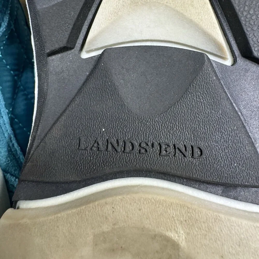 Lands End Powder Belle Teal Suede Shoe Snow Boot Women’s Size 6B 420475